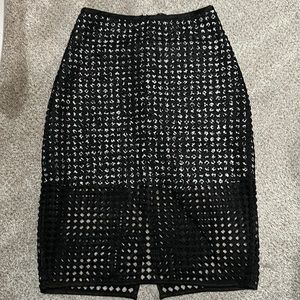 Womens Banana Republic Layered Pencil Skirt Black Size 00P Petite